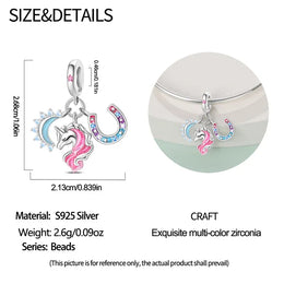 KissICON 925 Silver Plated Magic Mirror Princess Angel Pink Charm Beads Suitable Fit Pan 925 Original Bracelet Exquisite Diy Jewelry