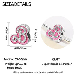 KissICON 925 Silver Plated Magic Mirror Princess Angel Pink Charm Beads Suitable Fit Pan 925 Original Bracelet Exquisite Diy Jewelry