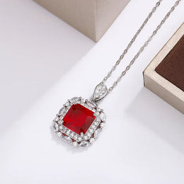 KissICON 💋 925 Silver Plated Women's Necklace - Color Zircon Pendant