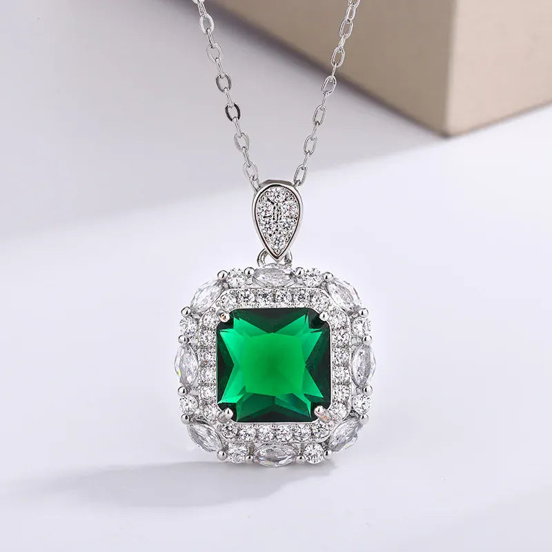 KissICON 💋 925 Silver Plated Women's Necklace - Color Zircon Pendant