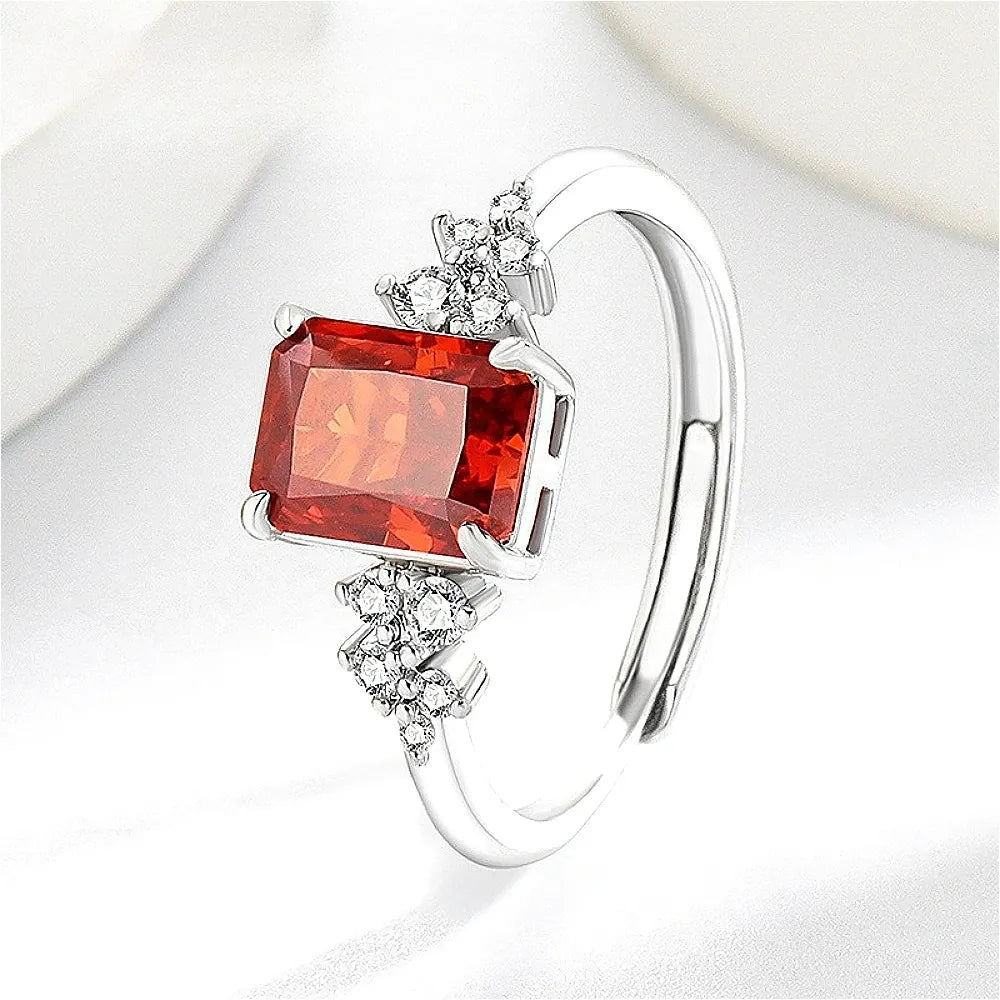 KissICON 925 Sterling Silver Gemstone Ring for Women - Ultra-Shiny High-Carat Diamond Finger Ring Jewelry Piece