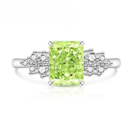 KissICON 925 Sterling Silver Gemstone Ring for Women - Ultra-Shiny High-Carat Diamond Finger Ring Jewelry Piece