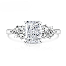 KissICON 925 Sterling Silver Gemstone Ring for Women - Ultra-Shiny High-Carat Diamond Finger Ring Jewelry Piece