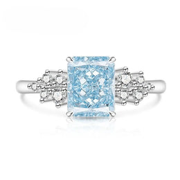 KissICON 925 Sterling Silver Gemstone Ring for Women - Ultra-Shiny High-Carat Diamond Finger Ring Jewelry Piece