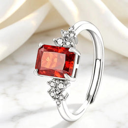 KissICON 925 Sterling Silver Gemstone Ring for Women - Ultra-Shiny High-Carat Diamond Finger Ring Jewelry Piece