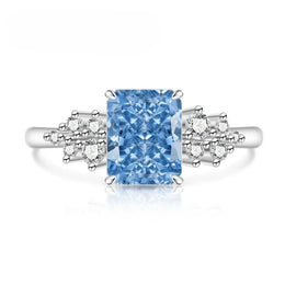 KissICON 925 Sterling Silver Gemstone Ring for Women - Ultra-Shiny High-Carat Diamond Finger Ring Jewelry Piece