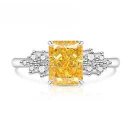 KissICON 925 Sterling Silver Gemstone Ring for Women - Ultra-Shiny High-Carat Diamond Finger Ring Jewelry Piece