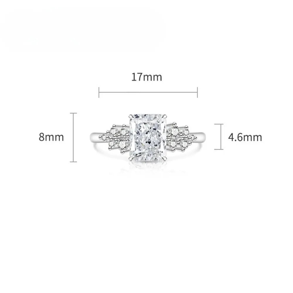 KissICON 925 Sterling Silver Gemstone Ring for Women - Ultra-Shiny High-Carat Diamond Finger Ring Jewelry Piece