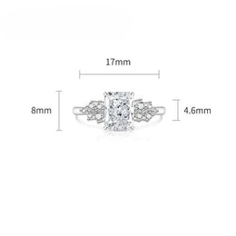 KissICON 925 Sterling Silver Gemstone Ring for Women - Ultra-Shiny High-Carat Diamond Finger Ring Jewelry Piece