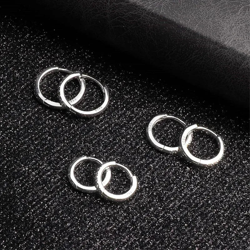 KissICON 925 Sterling Silver Gold Plated Small Zirconia Huggie Hoop Earrings For Women Girls Gift Wedding Engagement Party Ear Buckle