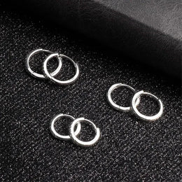 KissICON 925 Sterling Silver Gold Plated Small Zirconia Huggie Hoop Earrings For Women Girls Gift Wedding Engagement Party Ear Buckle