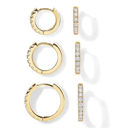 KissICON 925 Sterling Silver Gold Plated Small Zirconia Huggie Hoop Earrings For Women Girls Gift Wedding Engagement Party Ear Buckle