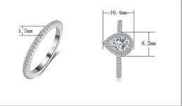 KissICON 925 Sterling Silver New Women ring set Jewelry Teardrop Zircon CZ Diamant Engagement Wedding Ring set for women