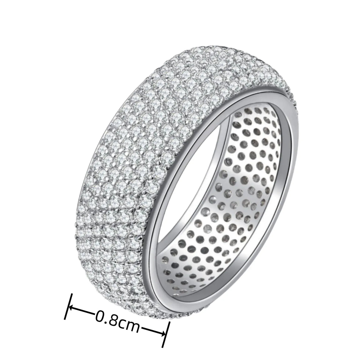 KissICON 925 Sterling Silver Plated 18K Gold Diamond Ring Fashionable Decorative Dazzling Circular Ring