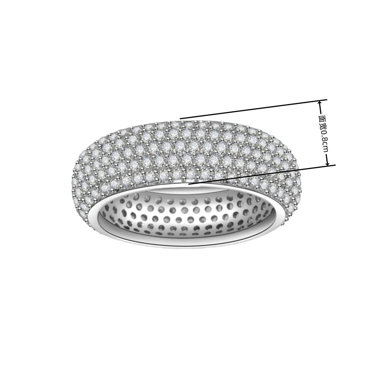 KissICON 925 Sterling Silver Plated 18K Gold Diamond Ring Fashionable Decorative Dazzling Circular Ring