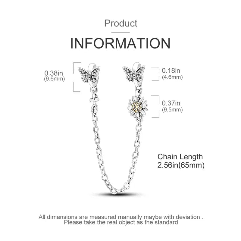 KissICON 925 Sterling Silver Safety Charms  Series Snowflakes Stars Moon Heart Bow Fit Original  Bracelets DIY Jewelry Gift for Women