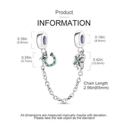 KissICON 925 Sterling Silver Safety Charms  Series Snowflakes Stars Moon Heart Bow Fit Original  Bracelets DIY Jewelry Gift for Women