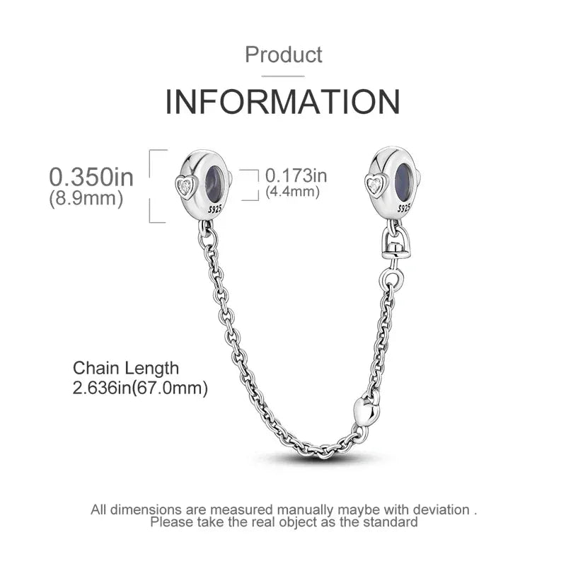 KissICON 925 Sterling Silver Safety Charms  Series Snowflakes Stars Moon Heart Bow Fit Original  Bracelets DIY Jewelry Gift for Women