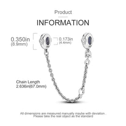 KissICON 925 Sterling Silver Safety Charms  Series Snowflakes Stars Moon Heart Bow Fit Original  Bracelets DIY Jewelry Gift for Women