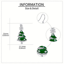 KissICON 925 Sterling Silver Sterling Silver Christmas Tree Earrings – Gifts Her