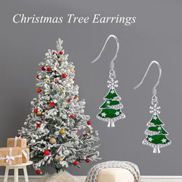 KissICON 925 Sterling Silver Sterling Silver Christmas Tree Earrings – Gifts Her