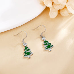 KissICON 925 Sterling Silver Sterling Silver Christmas Tree Earrings – Gifts Her