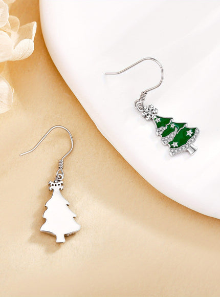 KissICON 925 Sterling Silver Sterling Silver Christmas Tree Earrings – Gifts Her
