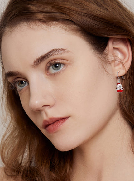 KissICON 925 Sterling Silver Sterling Silver Father Christmas Earrings – Festive