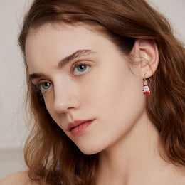 KissICON 925 Sterling Silver Sterling Silver Father Christmas Earrings – Festive