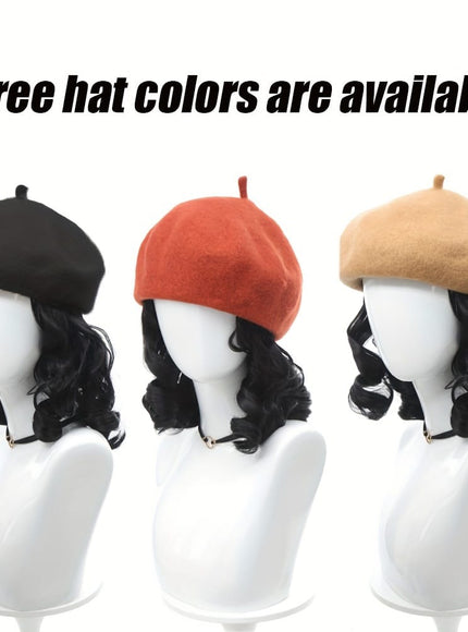 KissIcon Elegant Curly Wave Beret Wig Hat -