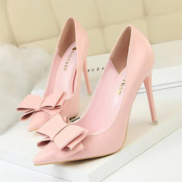 KissICON 9511-18 Pink / 35 / CHINA Fashion Sweet Women High Heel Shoes Blue Yellow