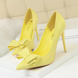 KissICON 9511-18 Yellow / 43 / CHINA Fashion Sweet Women High Heel Shoes Blue Yellow