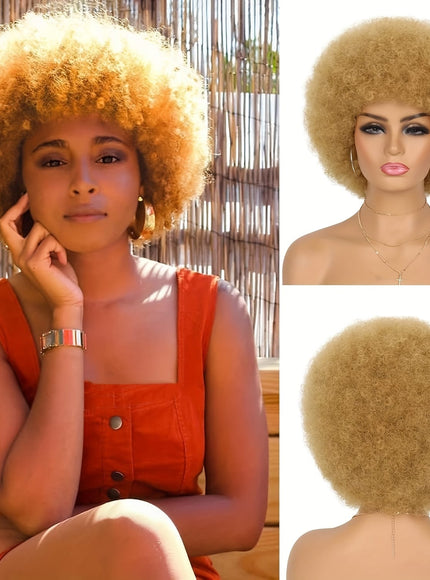 Afro Kinky Curly Wig Elastic Cap