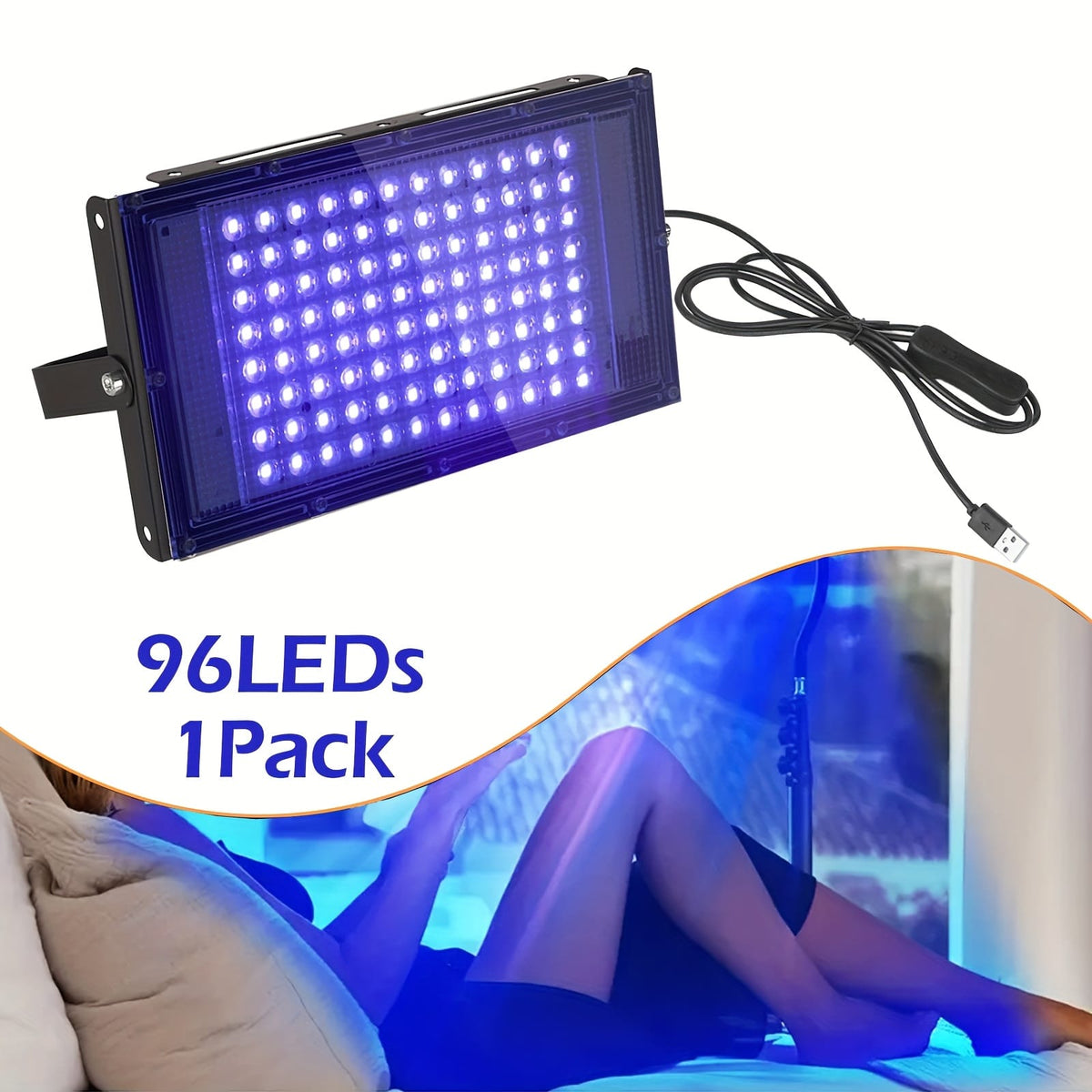 KissICON 96LED light Adjustable Uv Tanning Lamp Usb Powered