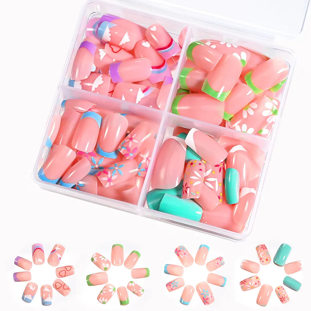KissICON 96Pcs 4 KissIcon Halloween Ghost Pumpkin Spider False Nails -