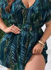 Blue Green Print / UK 18