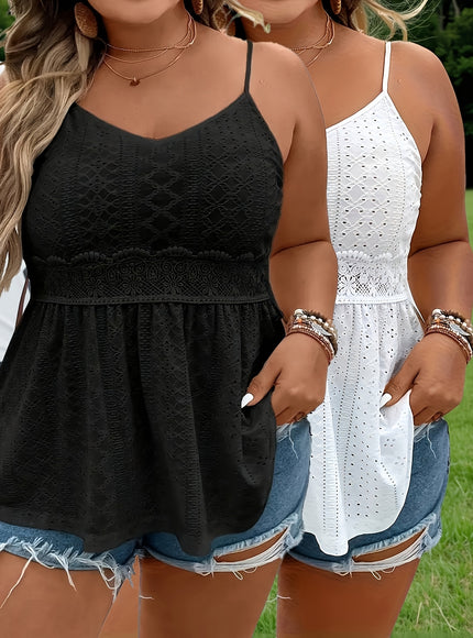 Plus Size - Two-Piece Set Plus Size Eyelet