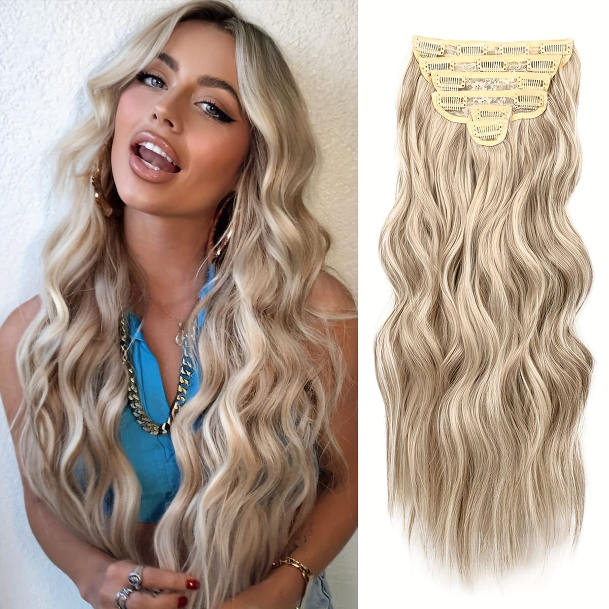 KissICON 9H60A / 20inch KissIcon 20 Inch Thick Curly Clip Hair Extensions
