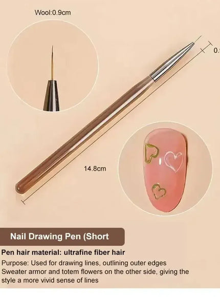 KissICON 9PCs KissIcon 9Pcs UV Gel Nail Brush Liner DIY