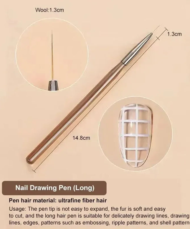 KissICON 9PCs KissIcon 9Pcs UV Gel Nail Brush Liner DIY