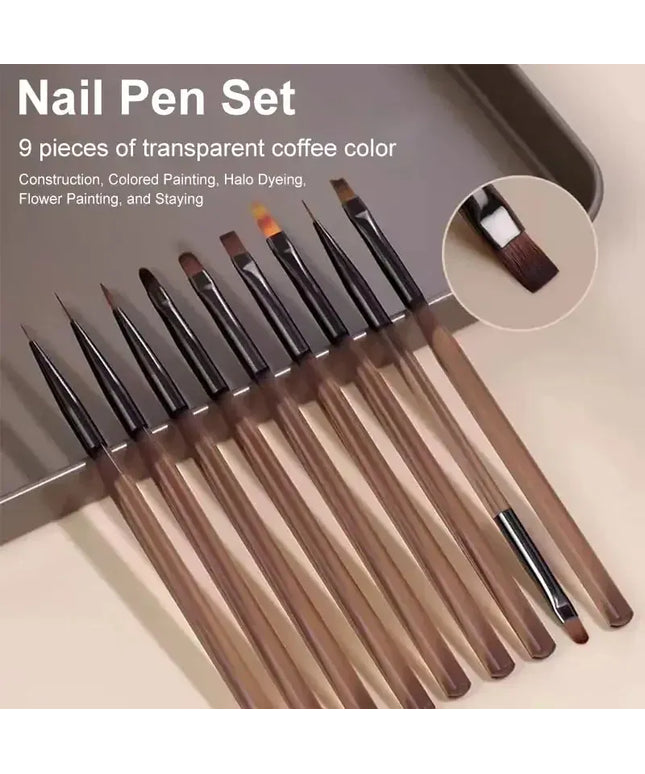 KissICON 9PCs KissIcon 9Pcs UV Gel Nail Brush Liner DIY