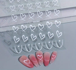 KissICON 9pcs KissIcon Heart Nail Stickers - Self Adhesive Glitter