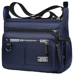 Men's Business Crossbody Bag with Multi-Layered Pockets Adjustable Shoulder Strap for Work Travel
