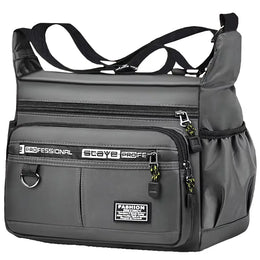 Men's Business Crossbody Bag with Multi-Layered Pockets Adjustable Shoulder Strap for Work Travel