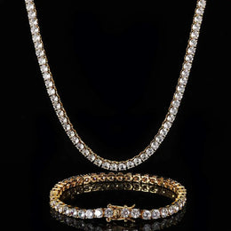 Hip Hop Jewelry 1 Row Iced Out Tennis Chain Bling CZ Men Diamond Cubic Zirconia Choker Necklace Women Drop Shipping