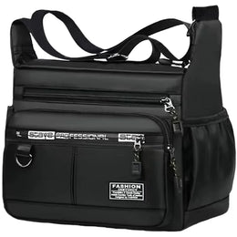 Men's Business Crossbody Bag with Multi-Layered Pockets Adjustable Shoulder Strap for Work Travel