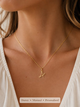 Dainty Heart Initial Necklace for Women, Gold Plated A-Z Letter Pendant, Waterproof Stainless Steel Monogram Jewelry, Personaliz