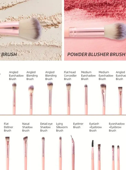 KissICON KissICON Pink Pro Makeup Brush Set – 20 or 40 Piece Large Brushes