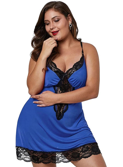 Women Spaghetti Straps Nightgowns Lace Sexy Sleepdress Plus Size Nightdress Satin Lingerie Sets Women's Pajamas Home Clothes