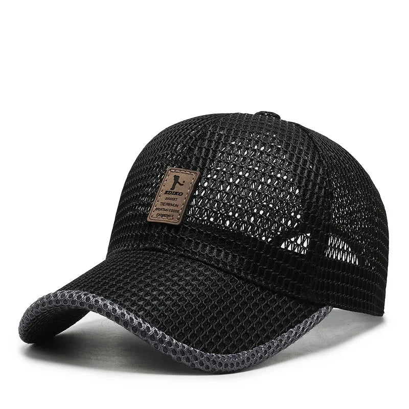 Summer Unisex Men Fishing Baseball Caps Women Breathable Mesh Snapback Hats Black Casual Sport Hats Cap